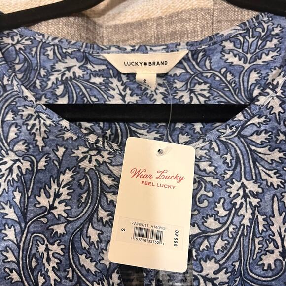 Lucky Brand Blue Top Size Small - Picture 5 of 6